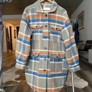 AE OVERSIZE PLAID SHACKET SIZE M